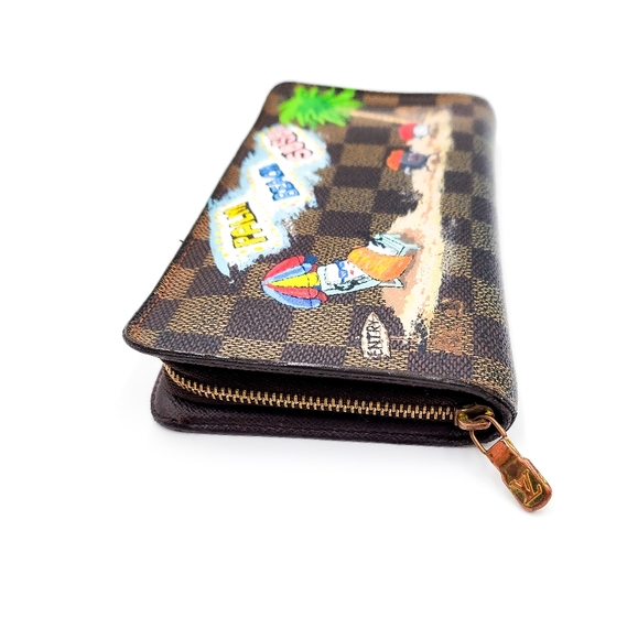 LOUIS VUITTON Damier Porte Unique Palm Beach Zip-Around Designer Long Wallet - Picture 2 of 8